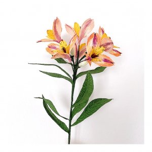 Handmade Crepe paper Alstroemeria Flower, Lily of the Incas ,  Flower Decoration , wedding bouquet