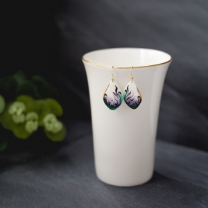 Purple Forrest porcelain earrings