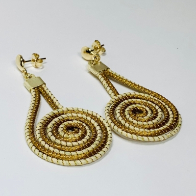 Natural Fibre Spiral Drop Earring