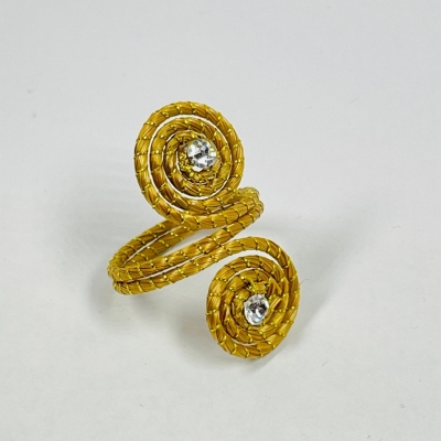 Adjustable Spiral Rhinestone Ring