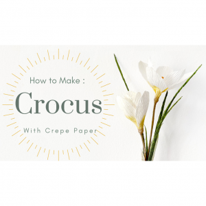Handmade Crepe paper Crocus Flower Digital Template with video tutorial, Crocus template,  Flower Decoration , wedding bouquet,