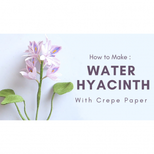 Handmade Crepe paper Water Hyacinth Flower Digital Template with video tutorial, Water Hyacinth template, Flower Decoration, wedding bouquet