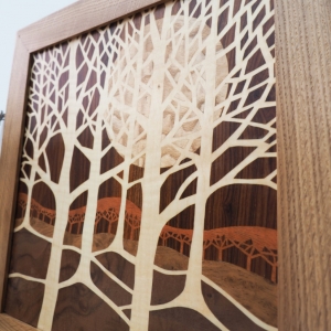 Winter Trees Marquetry Wall Art