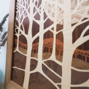 Winter Trees Marquetry Wall Art