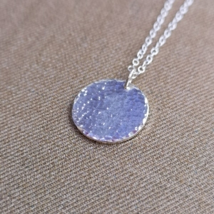 Hammered Tag pendant in silver