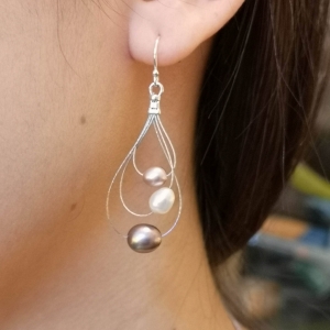 Galaxy earrings on silver