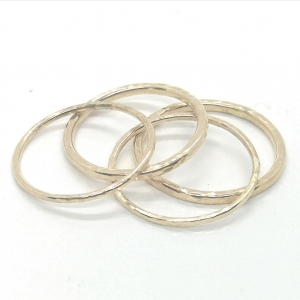 The Basic Ring: 1.5 mm hammered ring in solid 9ct gold