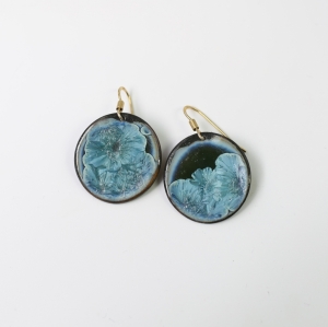 Porcelain earrings Light Blue, Erika Albrecht ceramics