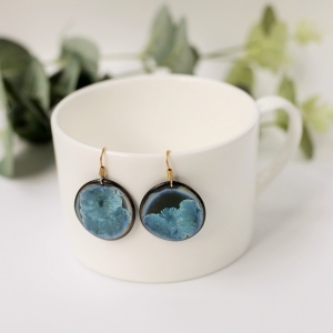 Porcelain earrings Light Blue, Erika Albrecht ceramics