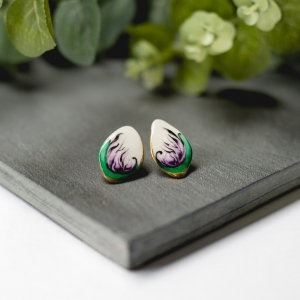 Purple Forrest porcelain earrings