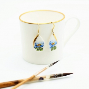 'Morning Glory' porcelain jewellery set, hand painted