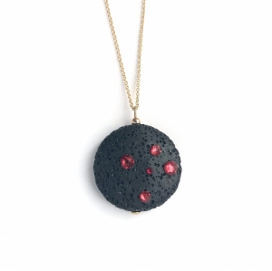 Magma Round pendant on 9ct gold