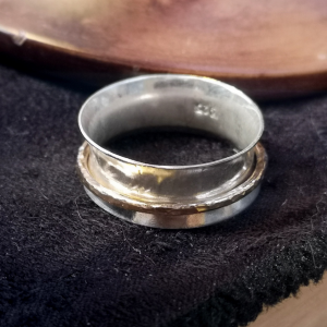 Spinner Ring Gold on Silver