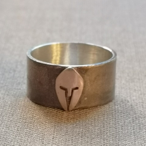 Warrior ring in silver and copper