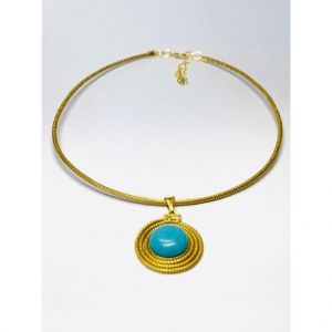 Choker Necklace with Turquoise Stone