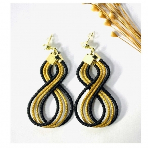 Golden Grass Infinity Shape Earrings