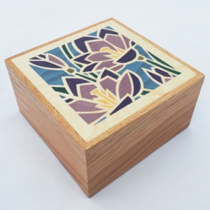 Crocus Flower Marquetry Trinket Box