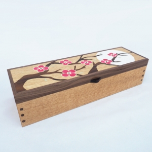 Cherry Blossom Marquetry Jewellery Box