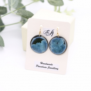Porcelain earrings Light Blue, Erika Albrecht ceramics